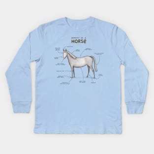 Anatomy of a Horse Kids Long Sleeve T-Shirt